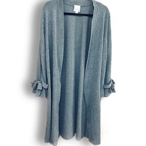 Lane Bryant Light Grey Cardigan w/ Bow Accents 2X